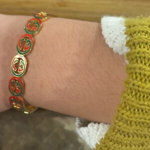 Gold and Red Bracelet